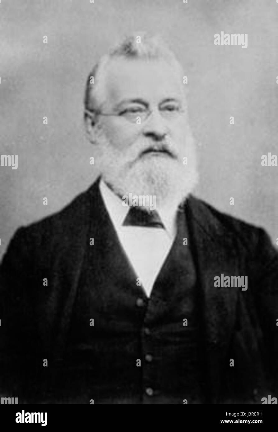 John Newlands était un chimiste britannique surtout connu pour avoir formulé la Loi des octaves, une contribution clé au développement de la table périodique des éléments. Son travail a influencé la chimie moderne et l'étude des éléments. Banque D'Images