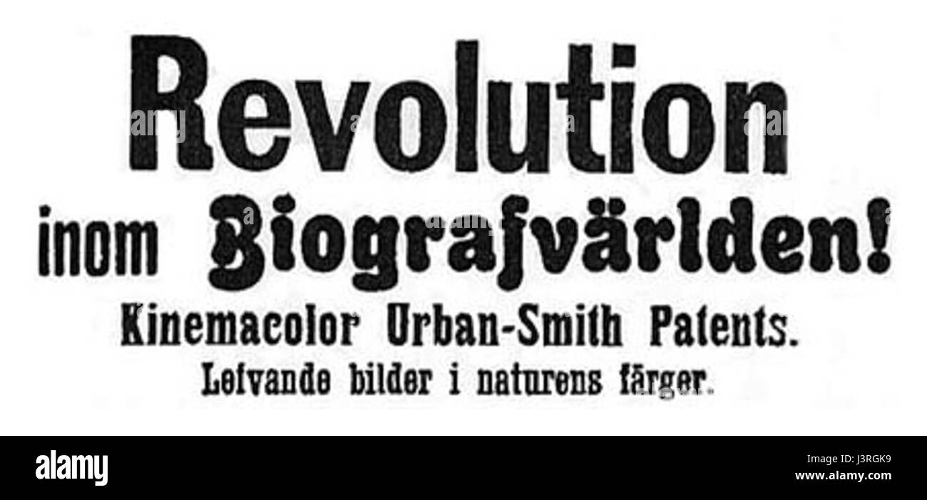 Kinemacolor annons 1911 Banque D'Images