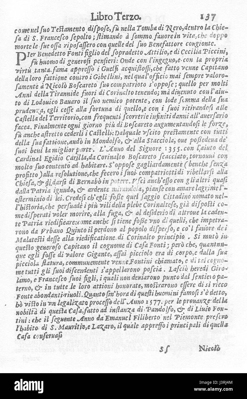 Istorie dello Stato di Urbino Libro Terzo 137 Banque D'Images