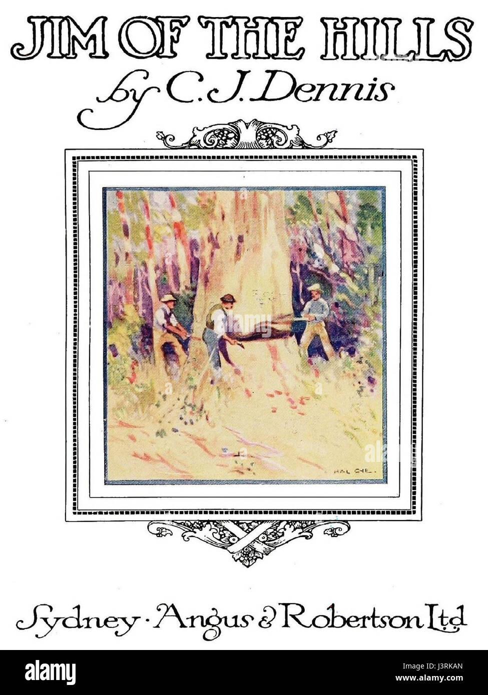 Jim of the Hills est un livre avec une illustration frontispice. L'illustration présente le récit, mettant généralement en valeur une scène ou un personnage lié à l'histoire, donnant le ton au contenu du livre. Banque D'Images