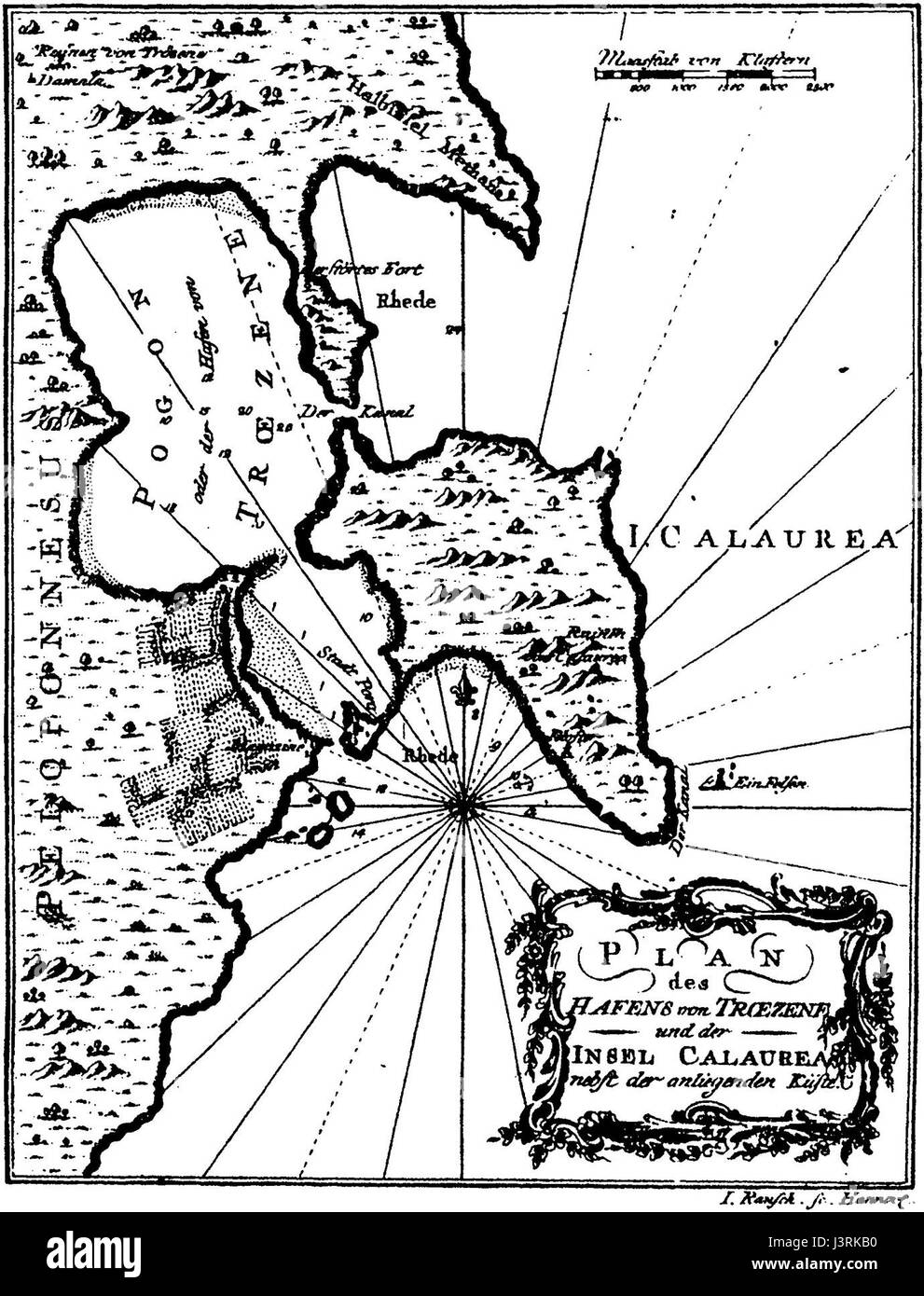 Insel Calaurea fait référence à une île historique de la mer Égée, connue pour son importance culturelle et ses sites historiques, contribuant à l'histoire ancienne de regionâ. Banque D'Images