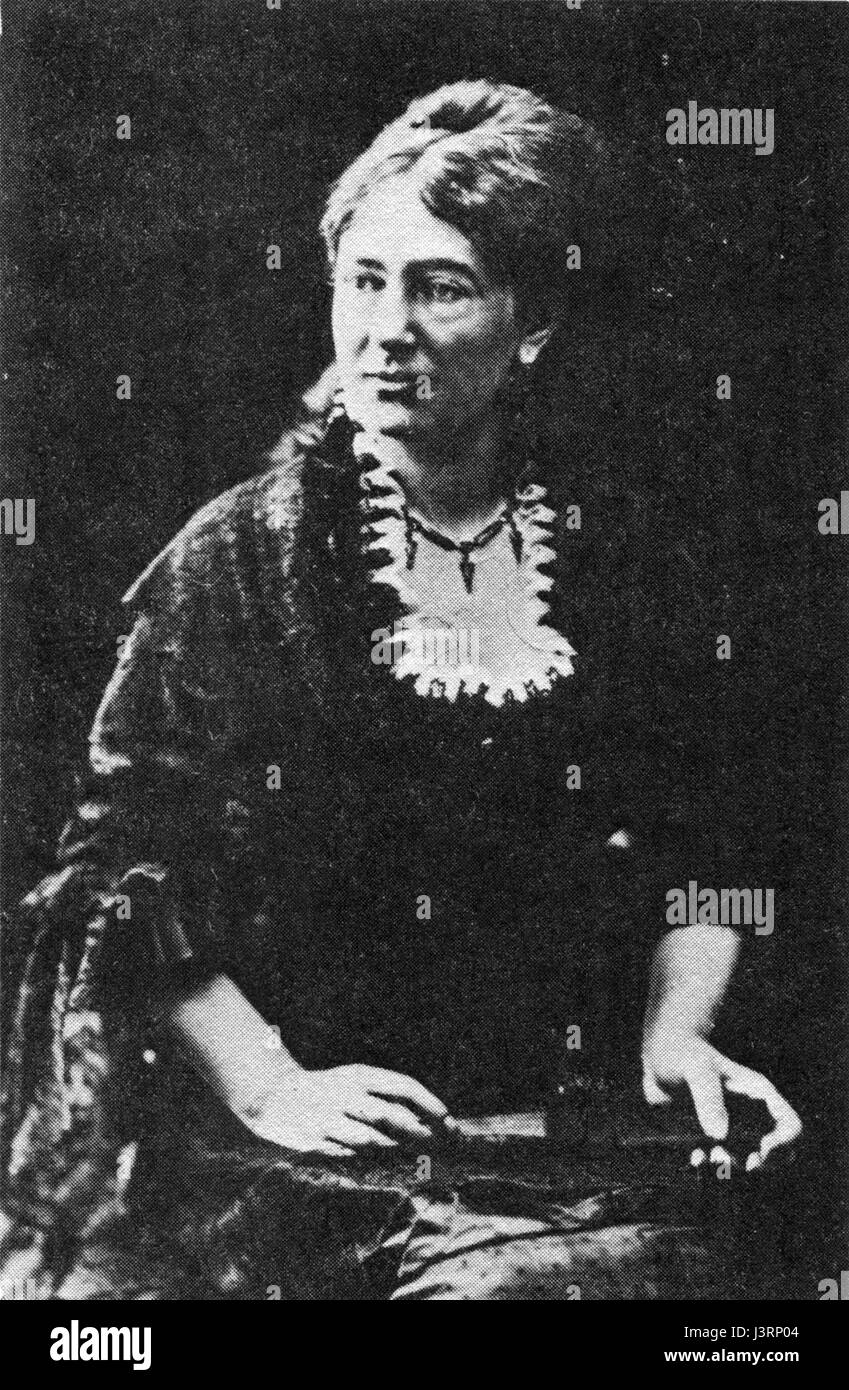 Portrait de Juliette Adam, réalisé par le photographe Nadar, figure influente de la photographie française. L'image reflète les techniques de photographie de portrait du XIXe siècle. Banque D'Images