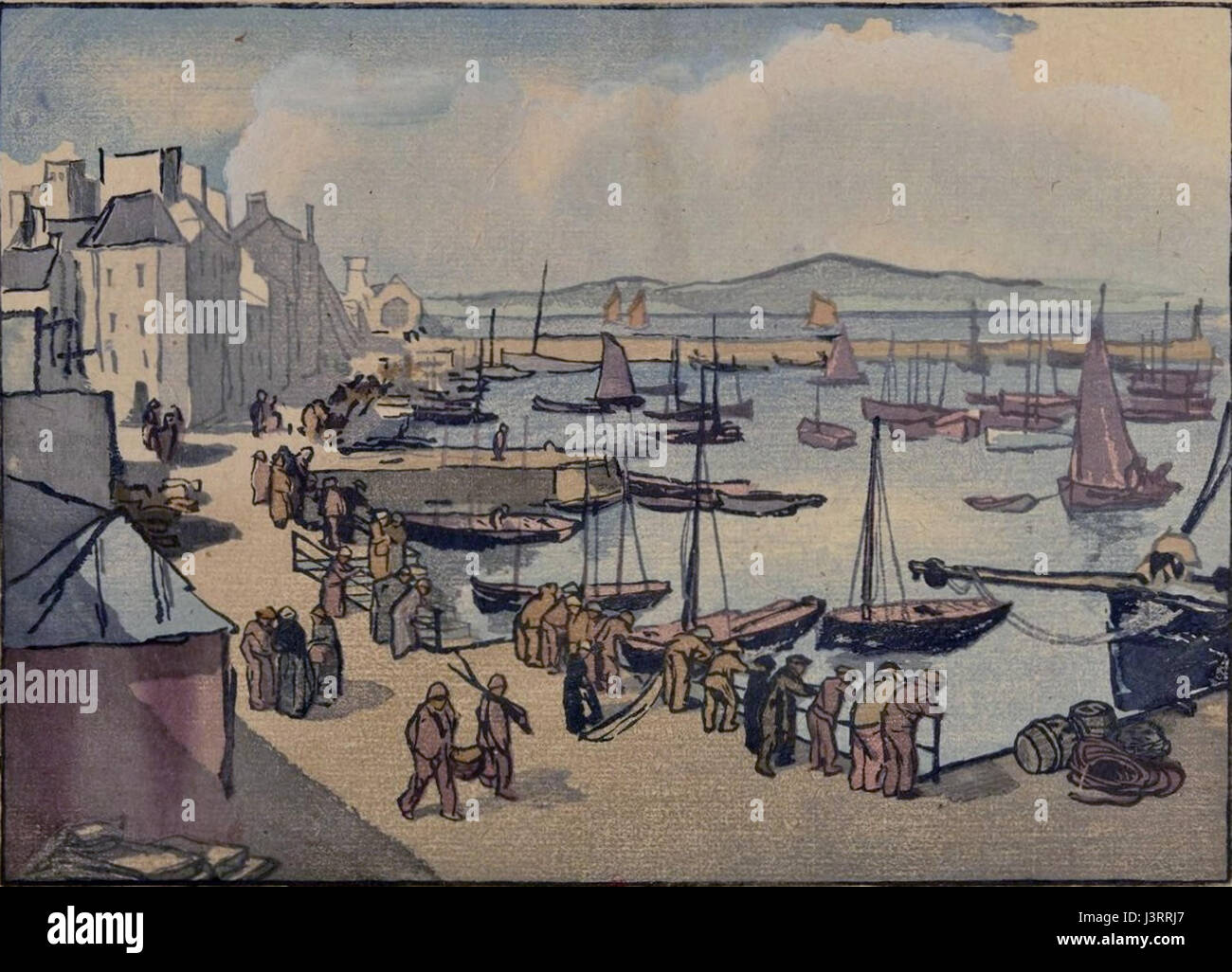Jules Chadel Le port de Douarnenez Banque D'Images