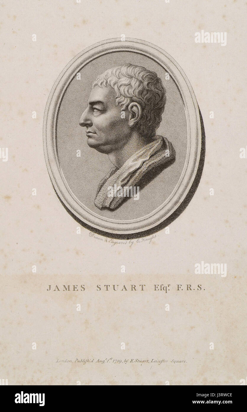 Ce travail, de 1787, par James Stuart et Nicholas Revett, concerne probablement l'architecture classique ou les ruines antiques, comme ils étaient connus pour leurs études de la Grèce antique. Banque D'Images