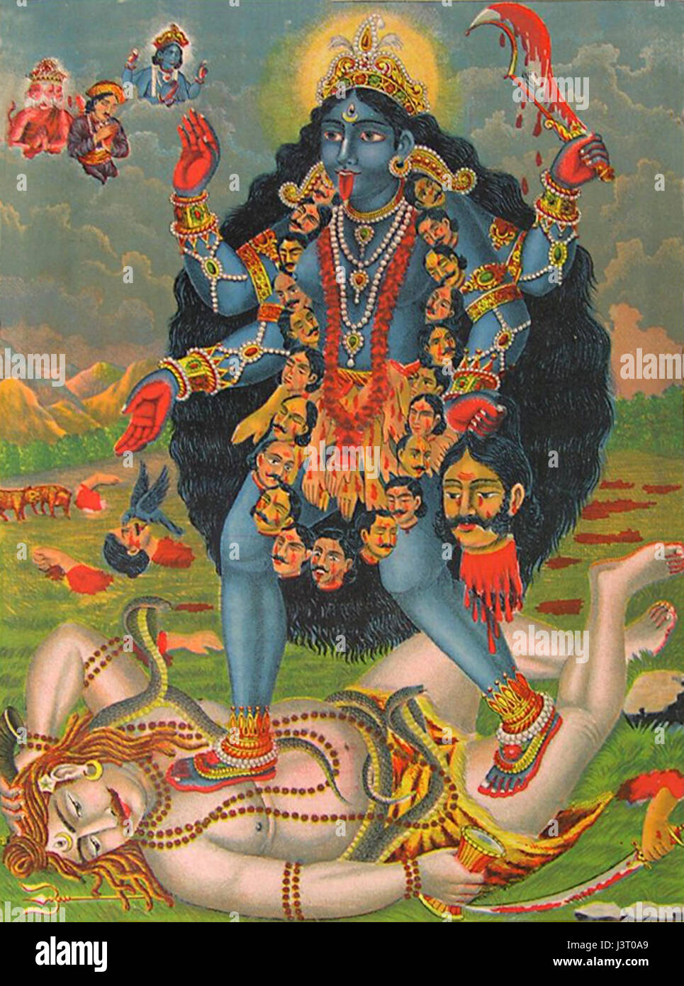 Lithographie de Kali Banque D'Images
