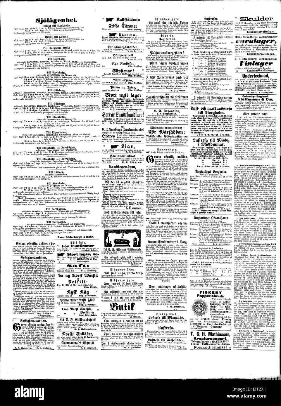 Le 'Kalmar 1883 06 23 4' fait probablement référence à un événement historique ou à un document de Kalmar, Suède, le 23 juin 1883. Kalmar a une histoire riche, et cette référence peut être liée à un événement local, à un développement politique ou à une signification culturelle à l'époque. Banque D'Images