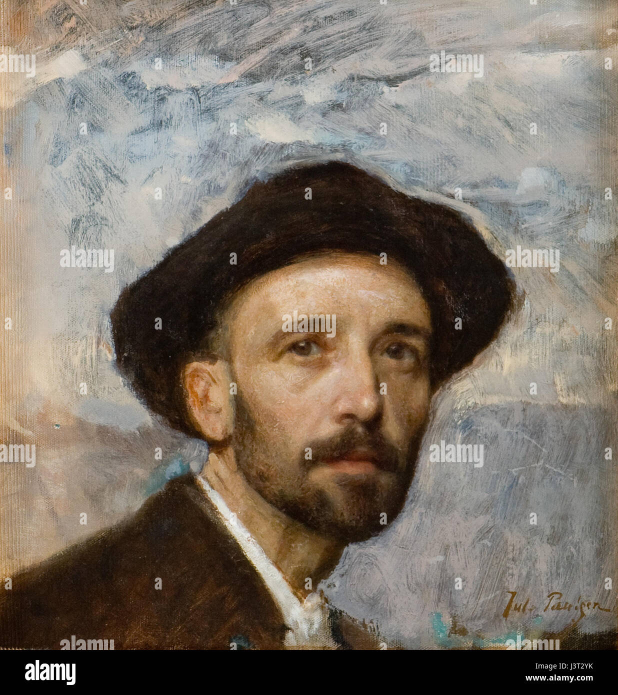 Julius Paulsen Self Portrait avec chapeau mou, 1900 Banque D'Images