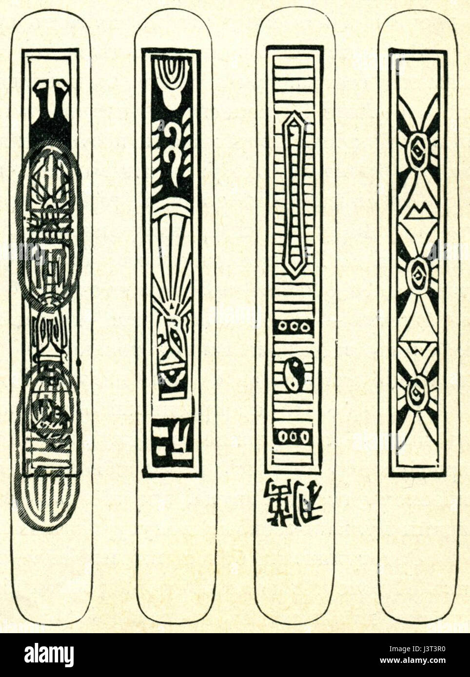 Japanese cartes à jouer. Libre à partir de la livre de 1902 Banque D'Images