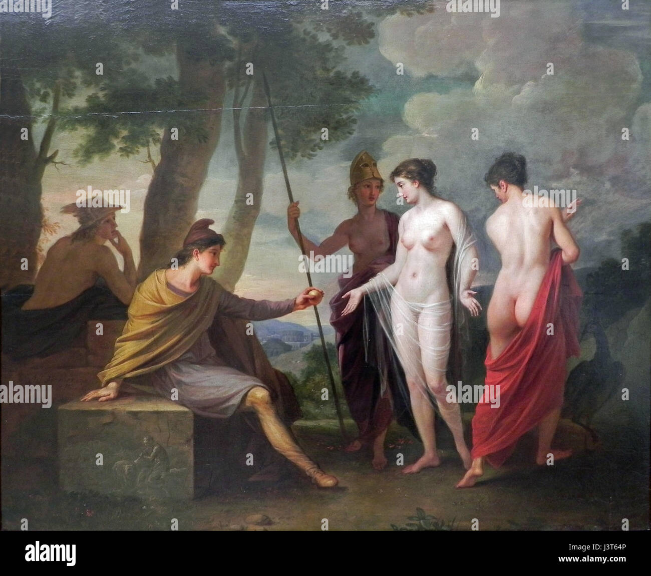 Joseph Hauberâ€ ™ 'Das Urteil d Paris' (le jugement de Paris) est une peinture ou une représentation artistique inspirée du mythe grec ancien de Paris. Il explore les thèmes de la beauté, de la rivalité et du choix dans la mythologie classique. Banque D'Images