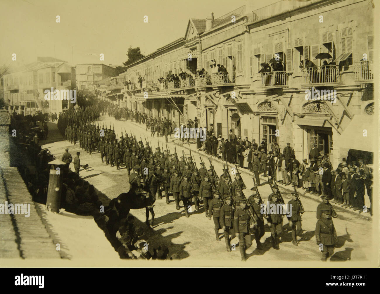 Israël dans la Première Guerre mondiale, les soldats britanniques marchent au Jérusalem H OP 040 Banque D'Images