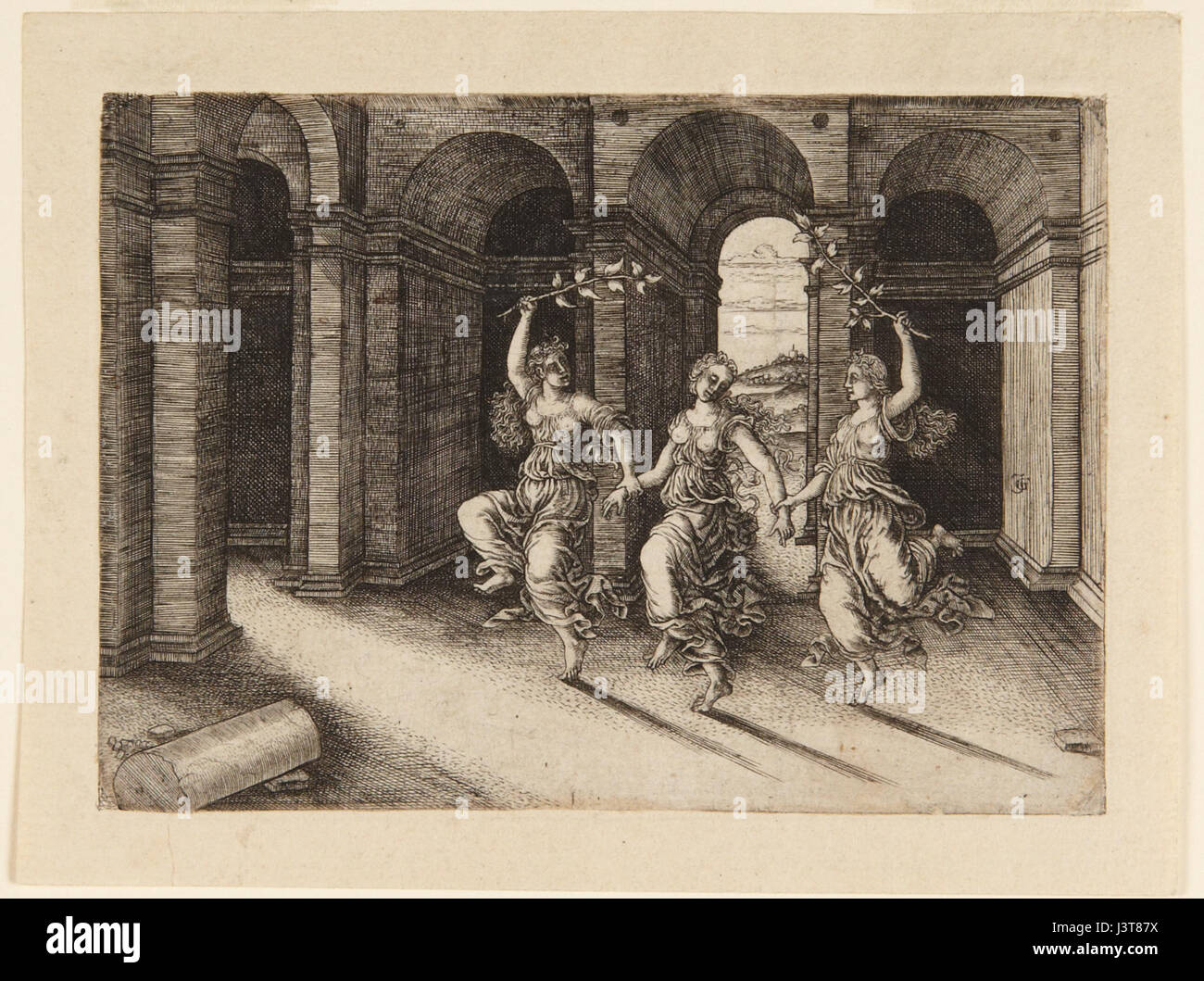 'JG, 3 danseuses', une œuvre mettant en vedette trois danseurs, exposée à Princeton, représentant des thèmes de mouvement et de grâce dans le contexte de la performance moderne Banque D'Images