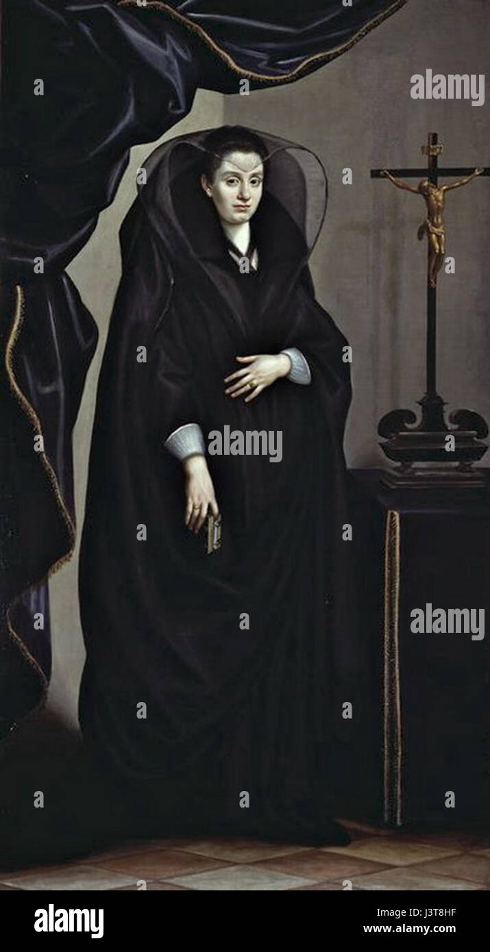 Jacopo da Empoli, Portrait d'une femme vêtue de deuil, c.1600 Banque D'Images