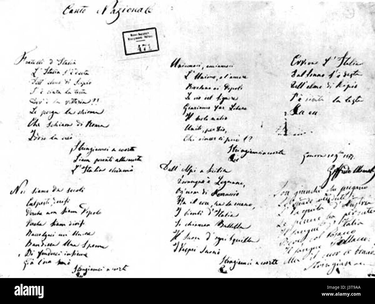 Droit Inno di Mameli 2 Banque D'Images