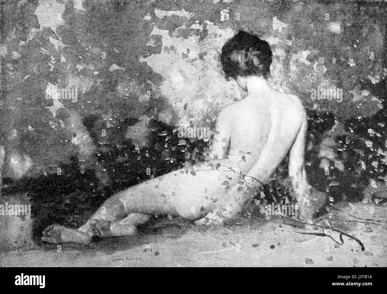 La peinture de James Patersonâ€ ™ 'Dryade' représente une figure de la mythologie grecque, la dryade, un esprit d'arbre associé aux chênes. Cette œuvre reflète les thèmes de la nature, de la mythologie et de la connexion de artistâ€™s au monde naturel. Banque D'Images