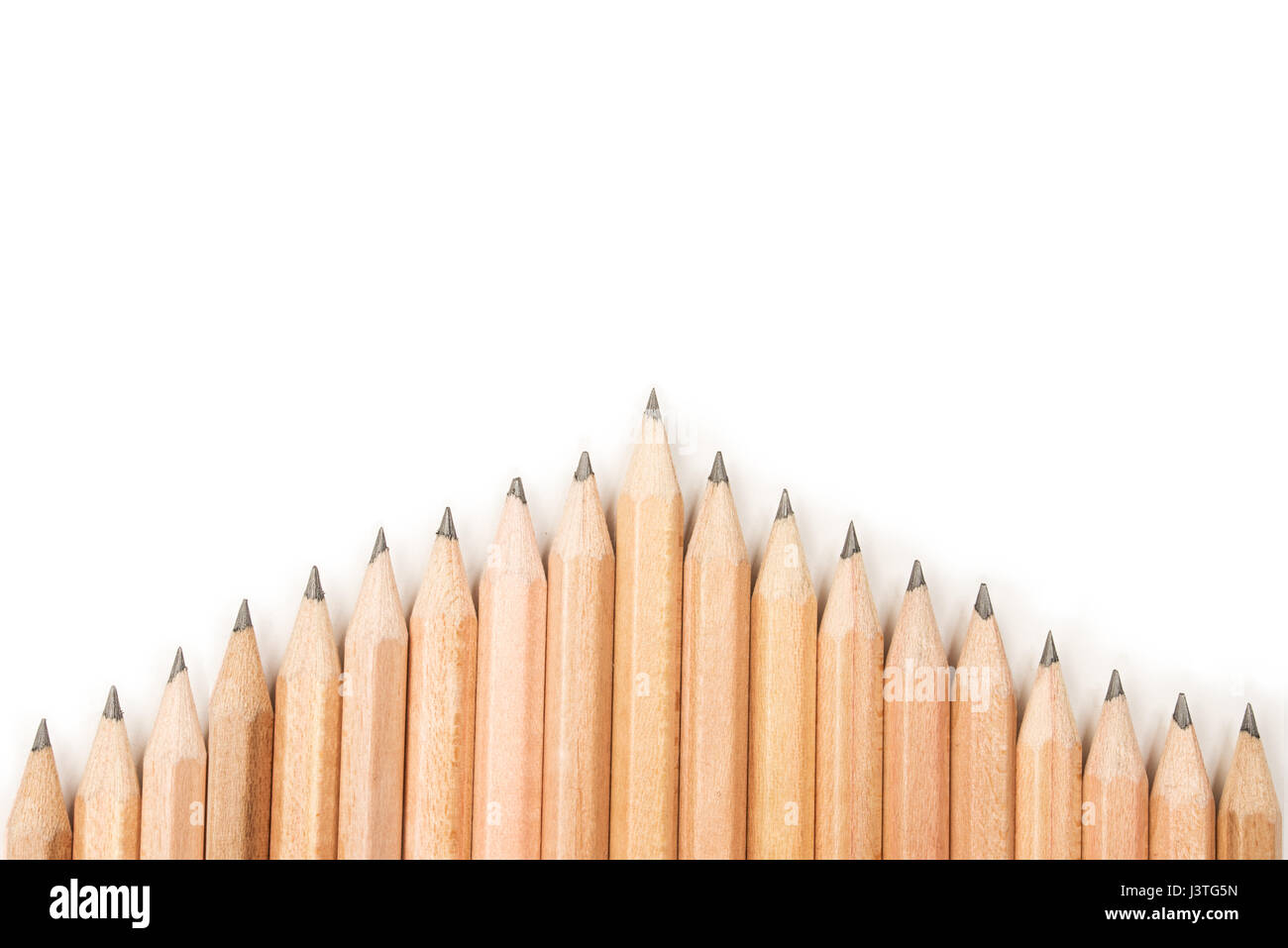 Crayons avec copie espace isolé sur fond whtie,cadre éducation concept. Banque D'Images