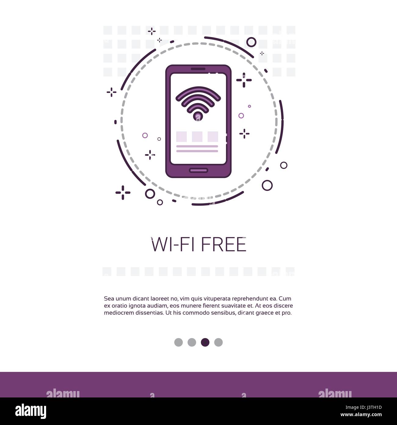 Signal Wifi Connexion Internet sans fil gratuite Banner With Copy Space Illustration de Vecteur