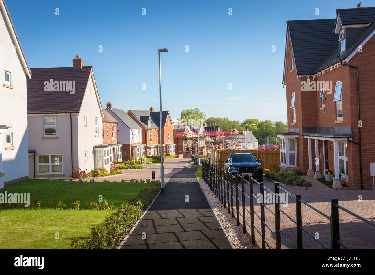 Nouvelles maisons sur un secteur développé estate Hagley en UK village moderne immobilier Banque D'Images