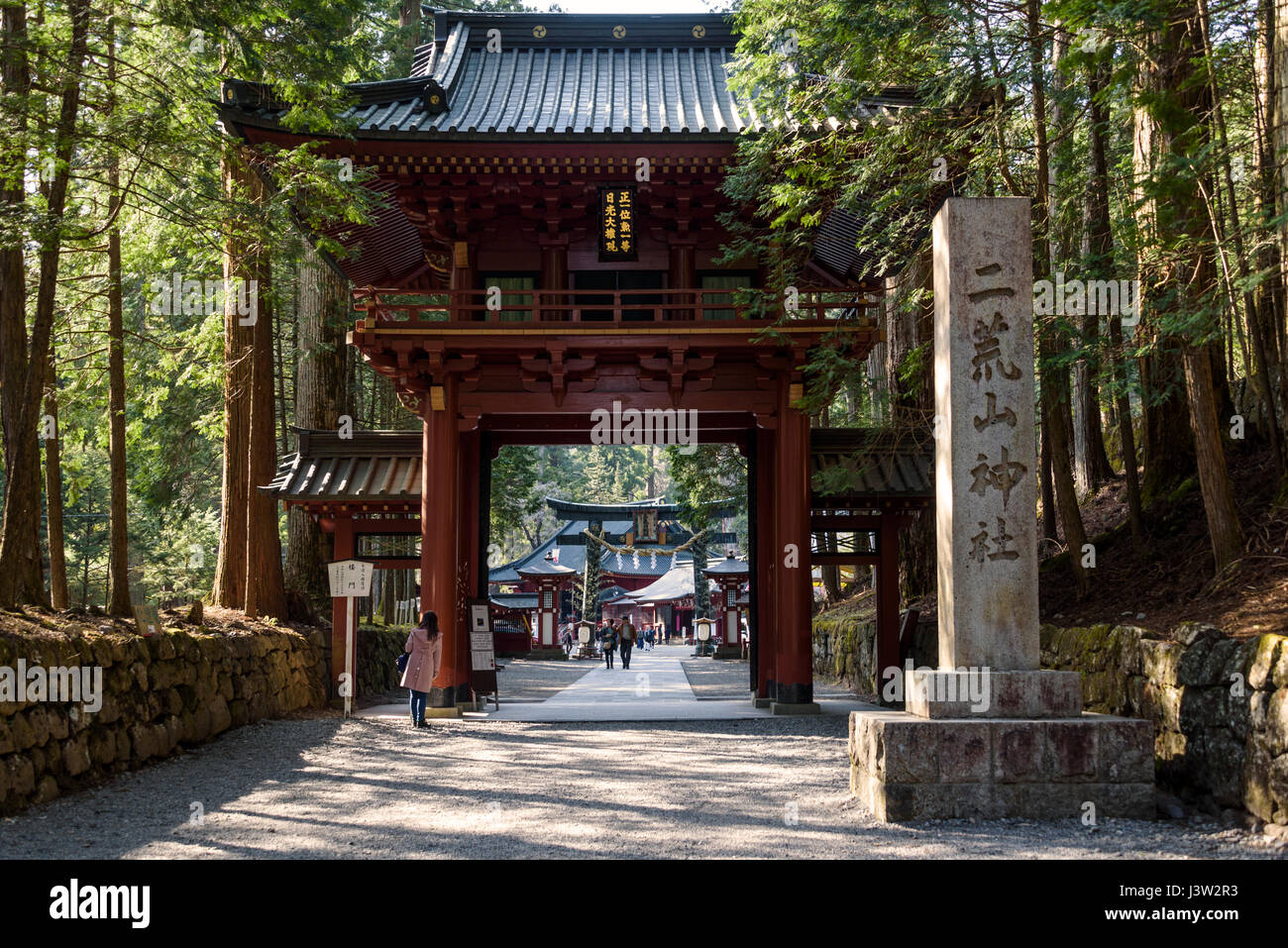 Toshogu, entrée de l'intérieur, à l'arrière. Banque D'Images