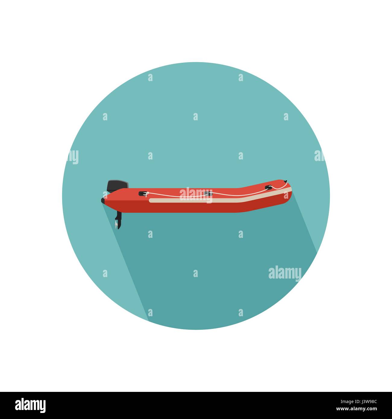 Red Boat gonflable Illustration de Vecteur