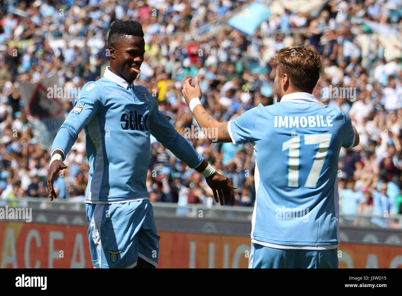 Serie A italienne football match Lazio vs Sampdoria au Stade olympique à Rome le 7 mai 2017. (Photo par : Cosimo Martemucci/Pacific Press) Banque D'Images