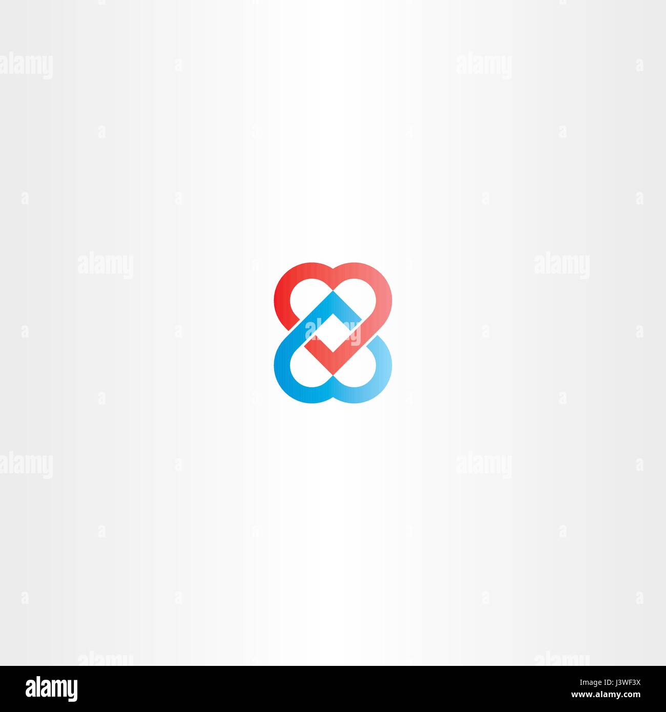 Logo de la chaîne du coeur design icône vecteur Illustration de Vecteur