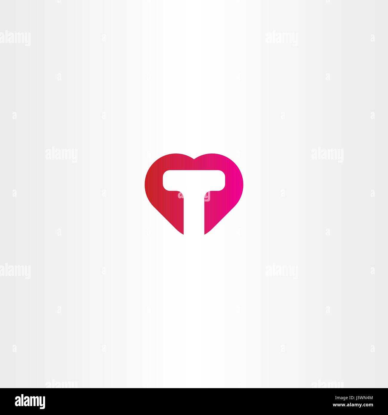 Lettre t coeur logo icône symbole vecteur Illustration de Vecteur