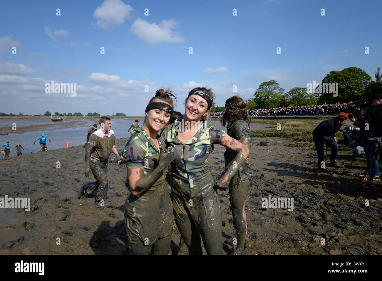 Maldon Mud course 2017. Événement de charité boueux Banque D'Images