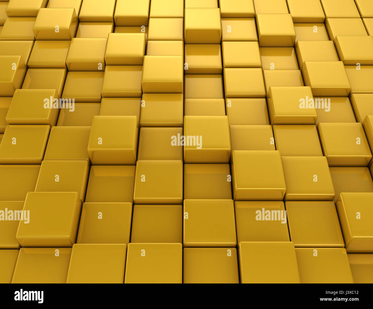 Blocs Cube Orange Wall Background. Illustration 3D Render Banque D'Images