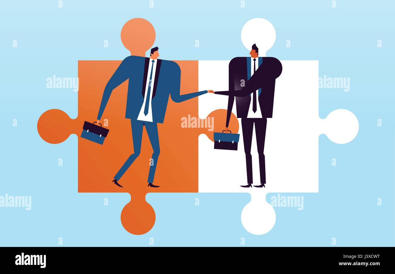 Illustration du concept d'entreprise, adaptées men shaking hands et décider de devenir des partenaires Illustration de Vecteur
