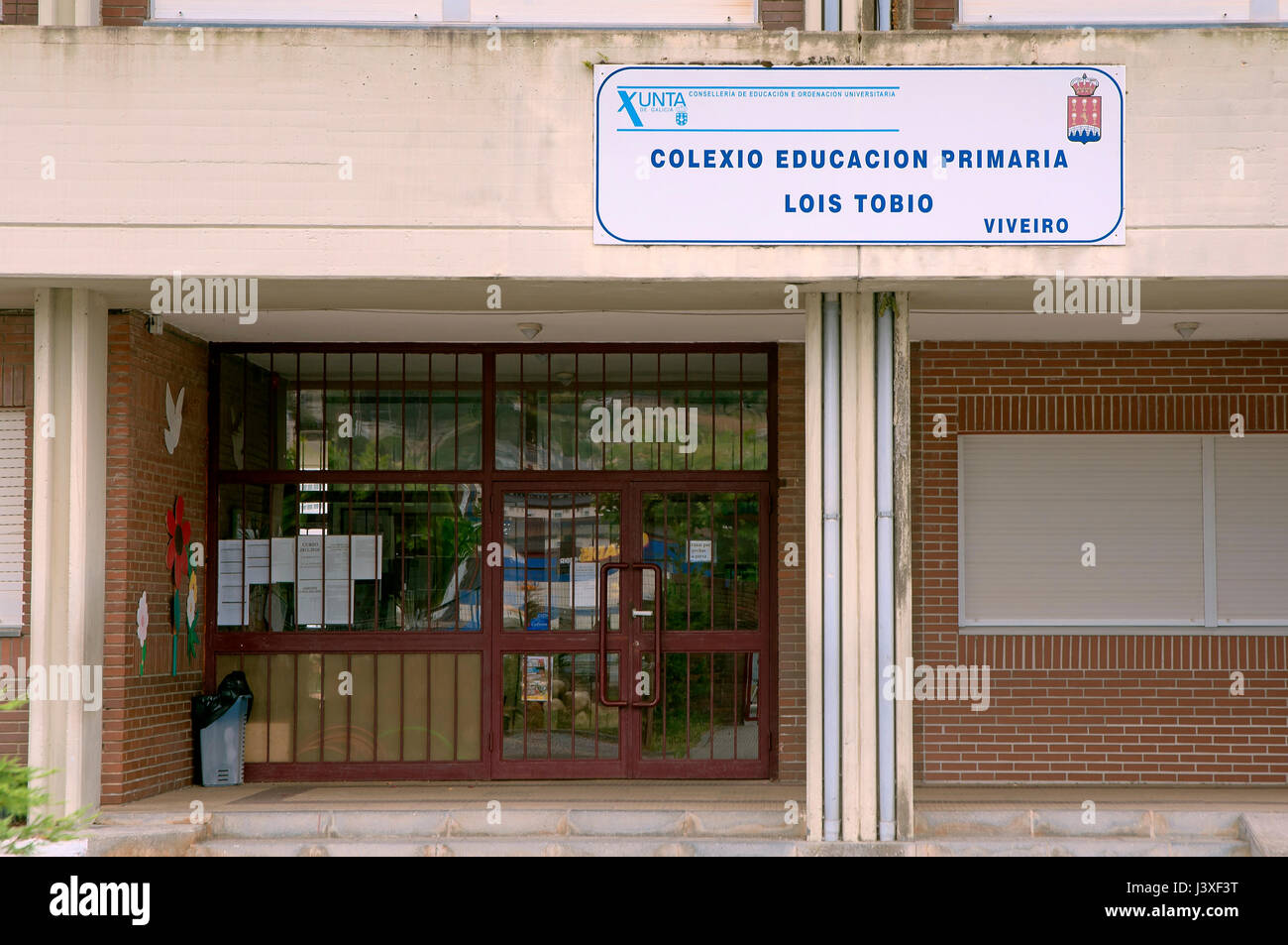Lois de l'école élémentaire Tobio, Viveiro, Lugo province, région de la Galice, Espagne, Europe Banque D'Images