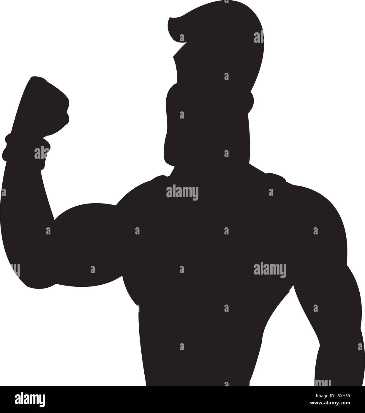 Homme muscle bodybuilding pictogramme sport forte Image Vectorielle ...