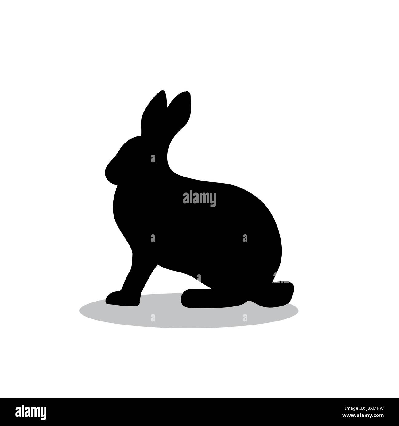 Wild Hare animal silhouette noire Illustration de Vecteur