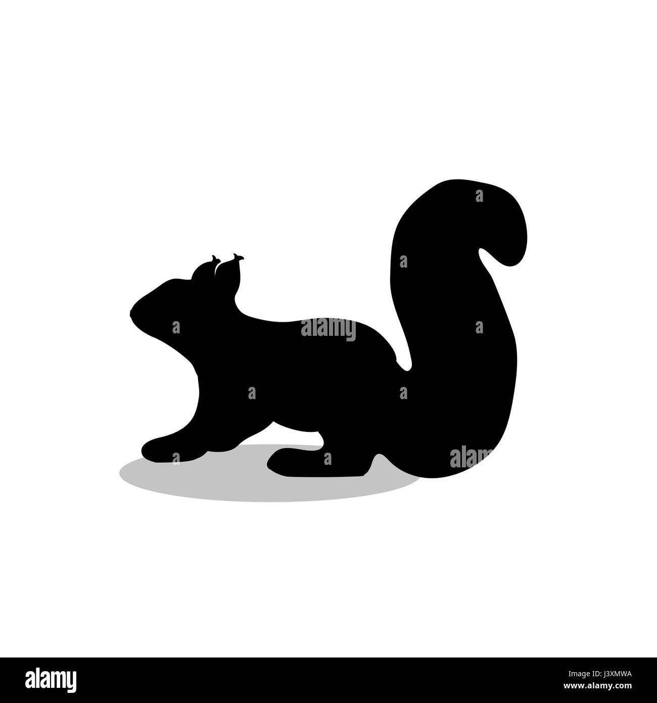 Mammifère rongeur écureuil animal silhouette noire Illustration de Vecteur