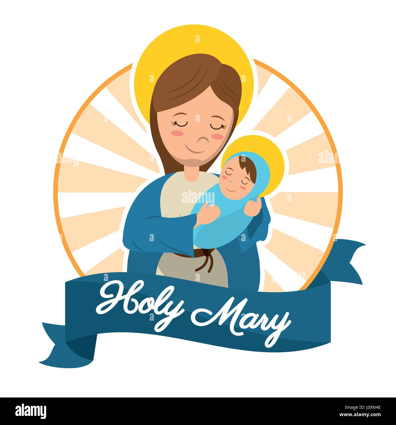 Sainte Marie l'enfant Jésus statue catholique libre Illustration de Vecteur