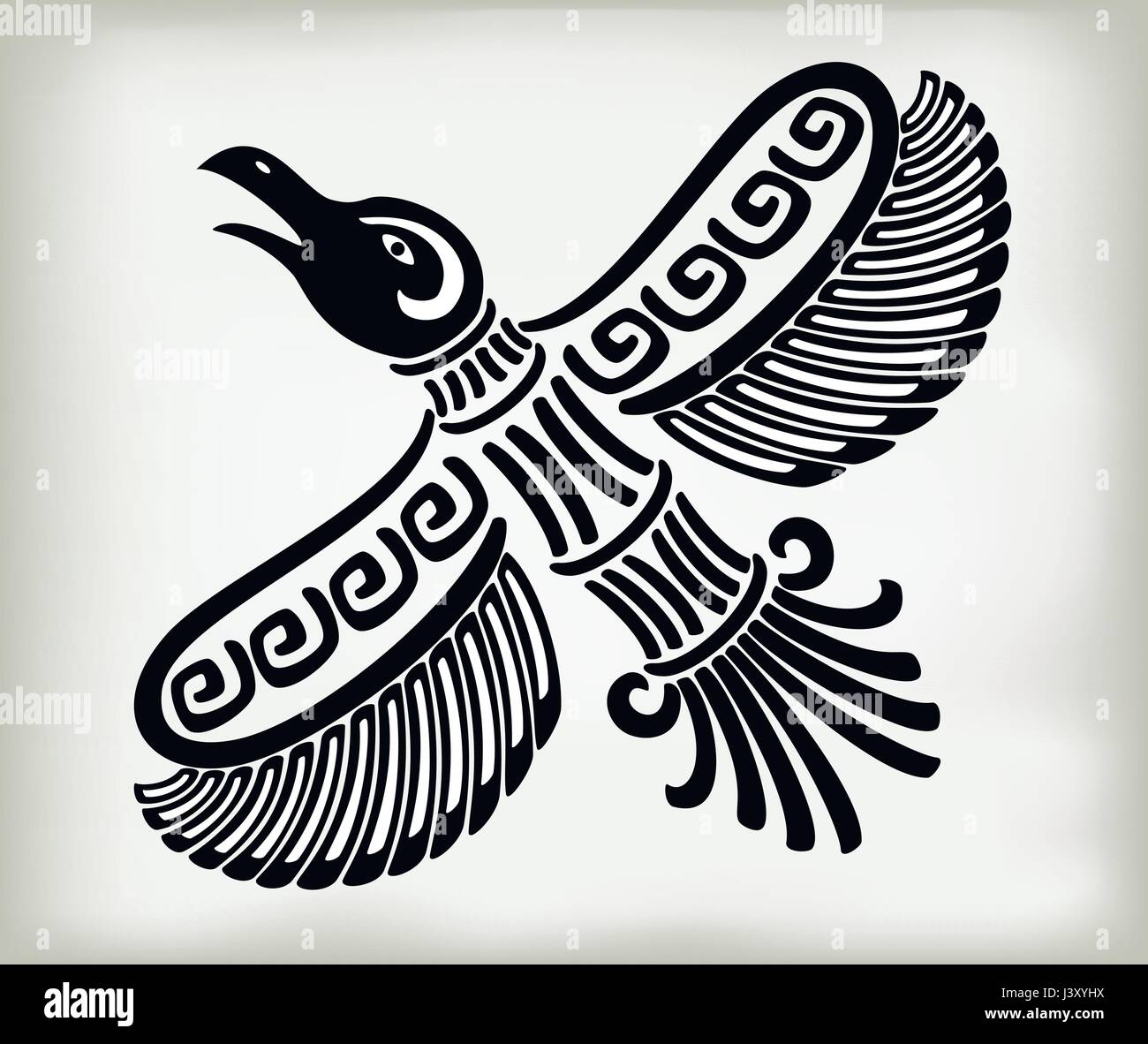 Oiseau stylisé décoratif crows dans le style de l'ancienne ethniques indiens américains avec les tendances nationales. EPS10 vector illustration Illustration de Vecteur
