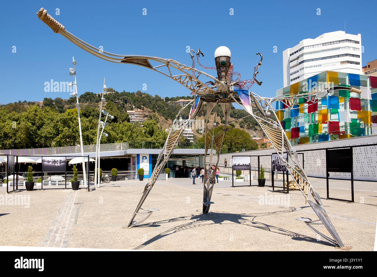 L'extérieur de sculptures d'Art Centre Pompidou Malaga Banque D'Images