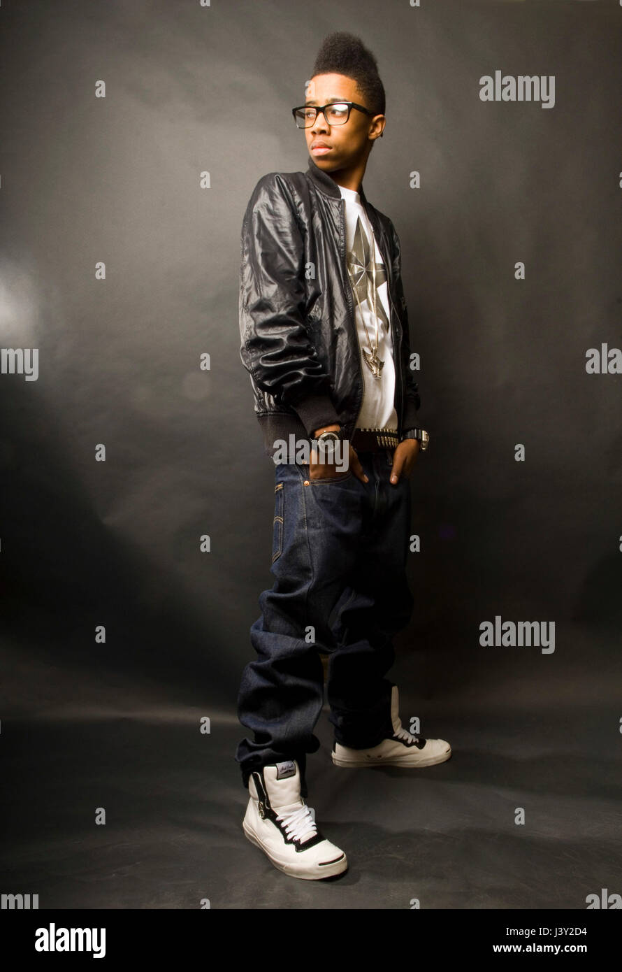 Lil Twist de Lil Wayne Young Money Entertainment studio portrait le 29 mars 2009 à Los Angeles. Banque D'Images