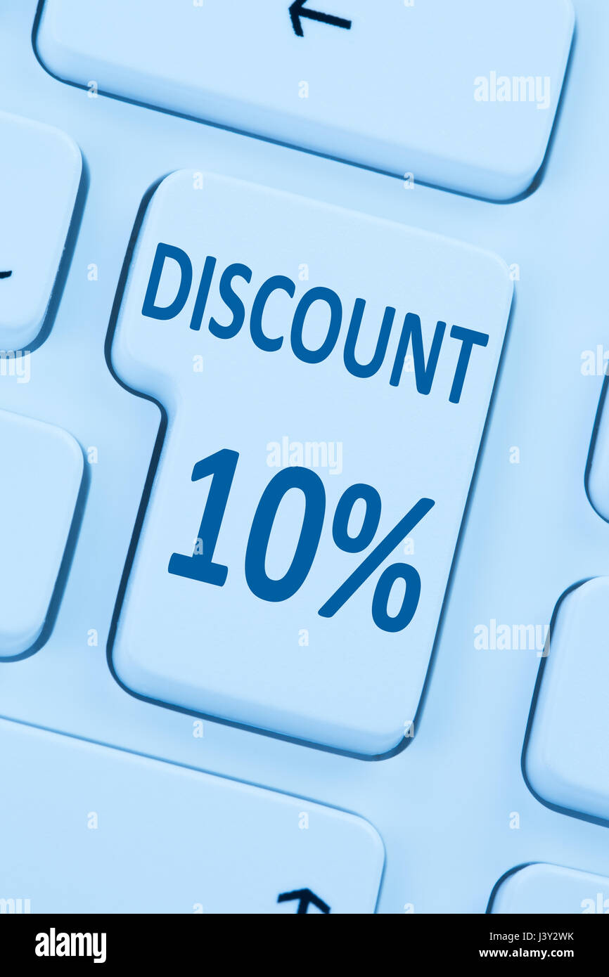 10  % 10  % de réduction coupon bouton vente boutique en ligne boutique internet ordinateur Banque D'Images