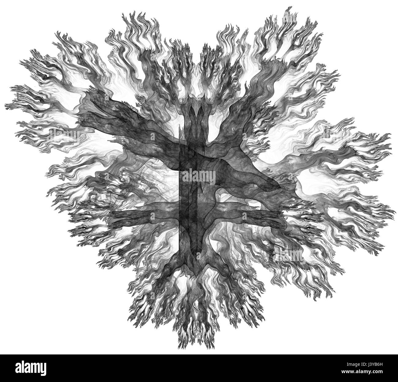 Résumé illustration monochrome fractale pour creative design Banque D'Images