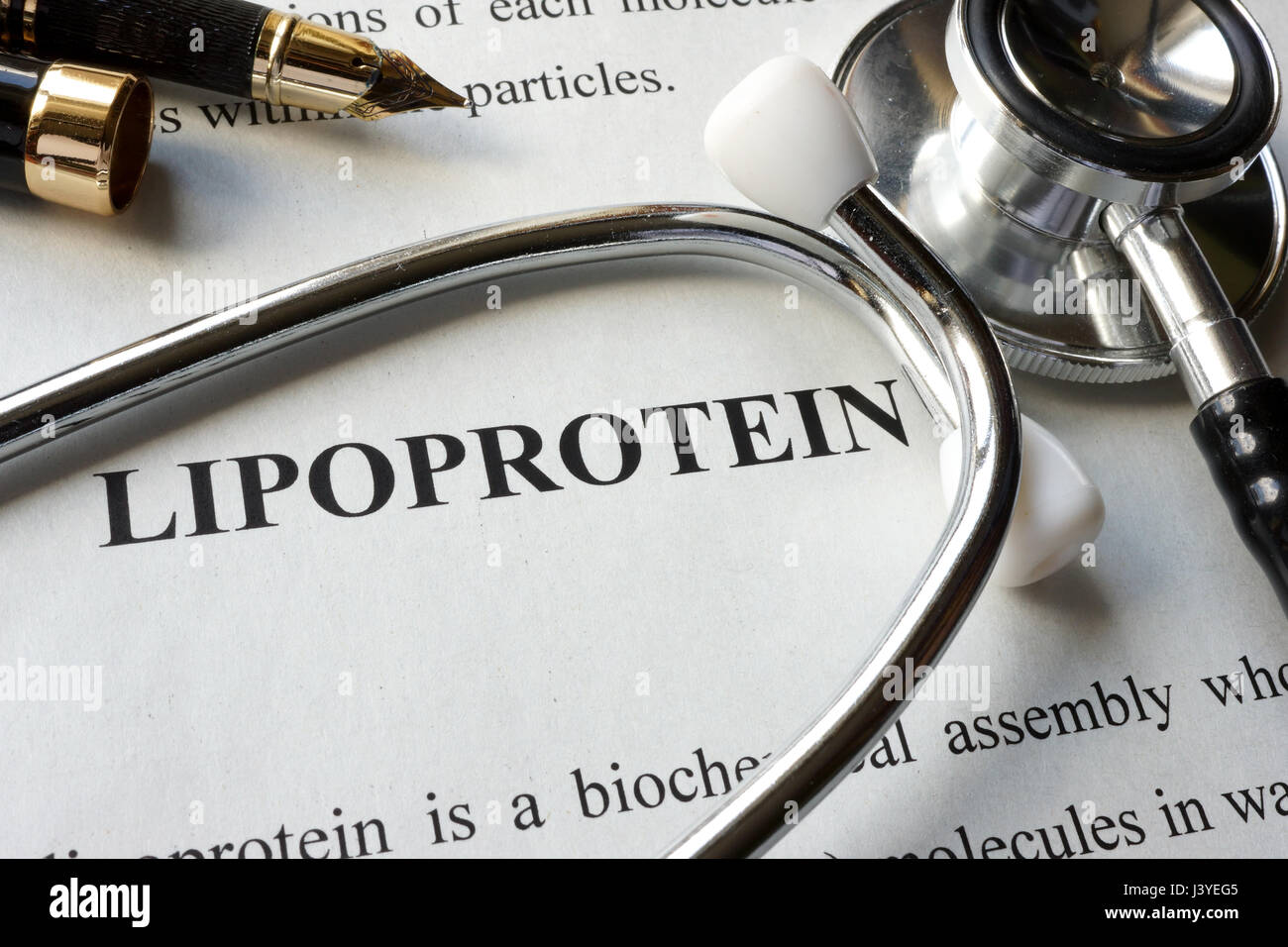 La page de titre et des lipoprotéines stéthoscope. Banque D'Images