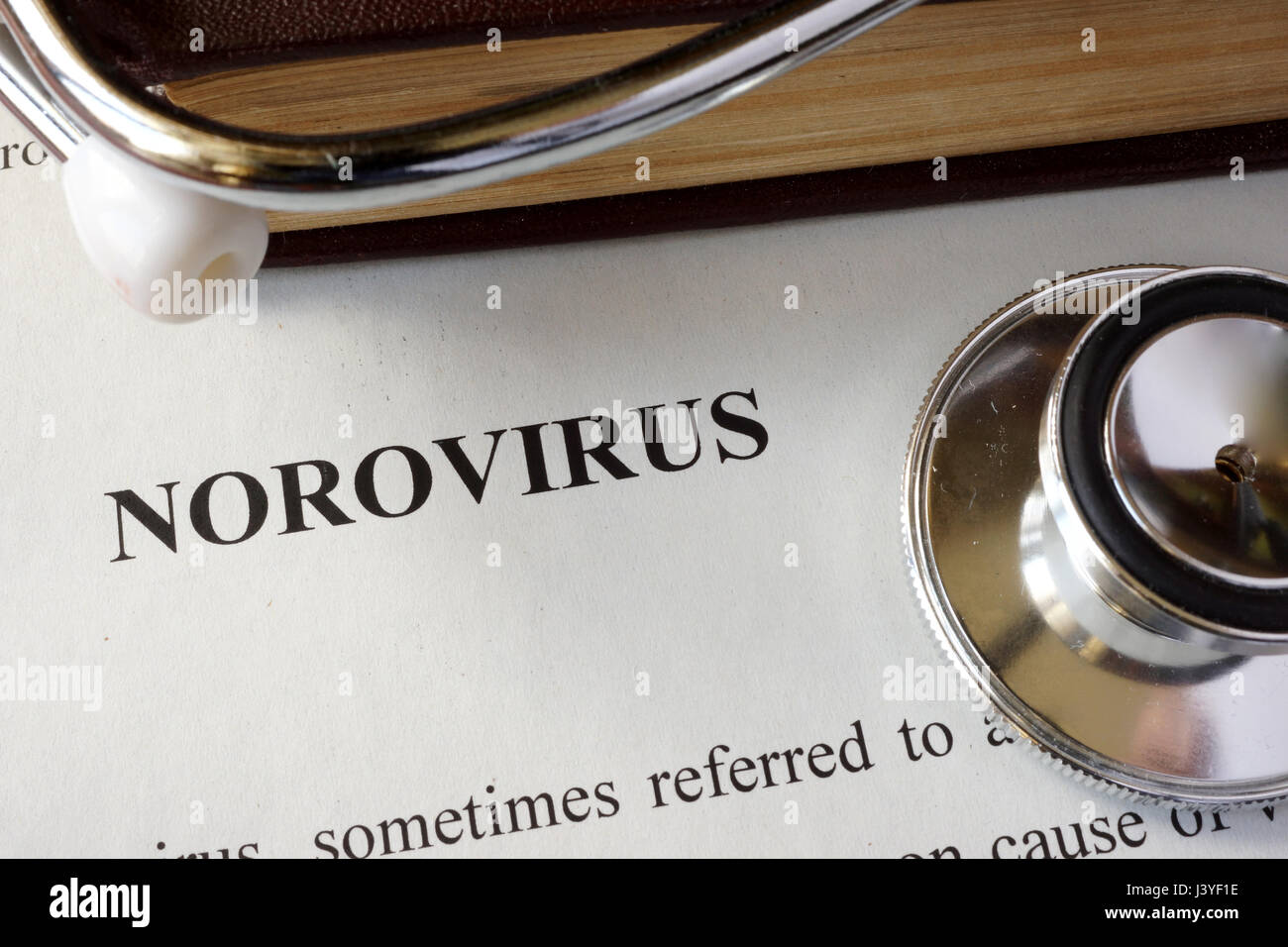 La page de diagnostic les norovirus. Banque D'Images