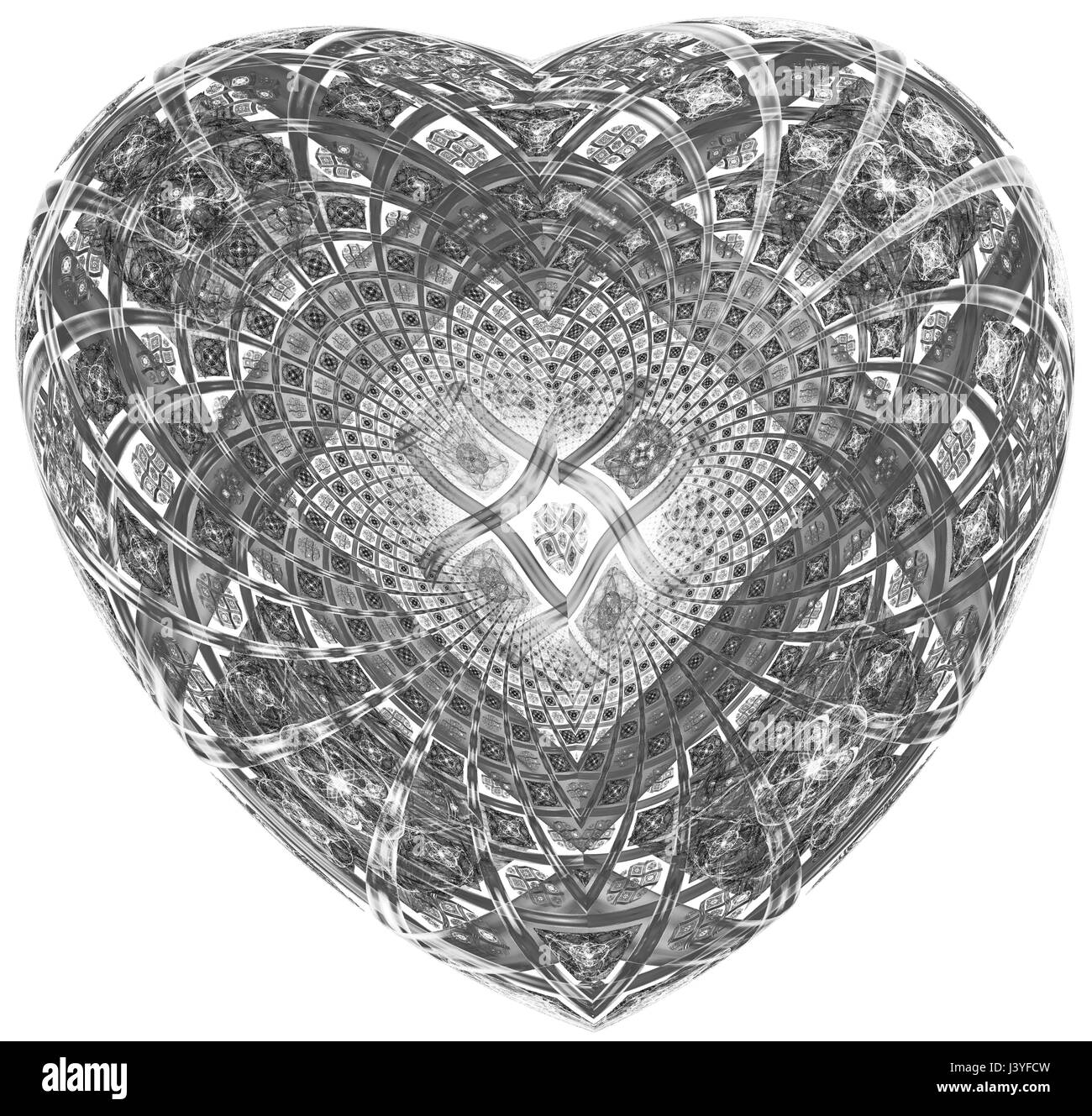 Résumé illustration monochrome fractale pour creative design Banque D'Images