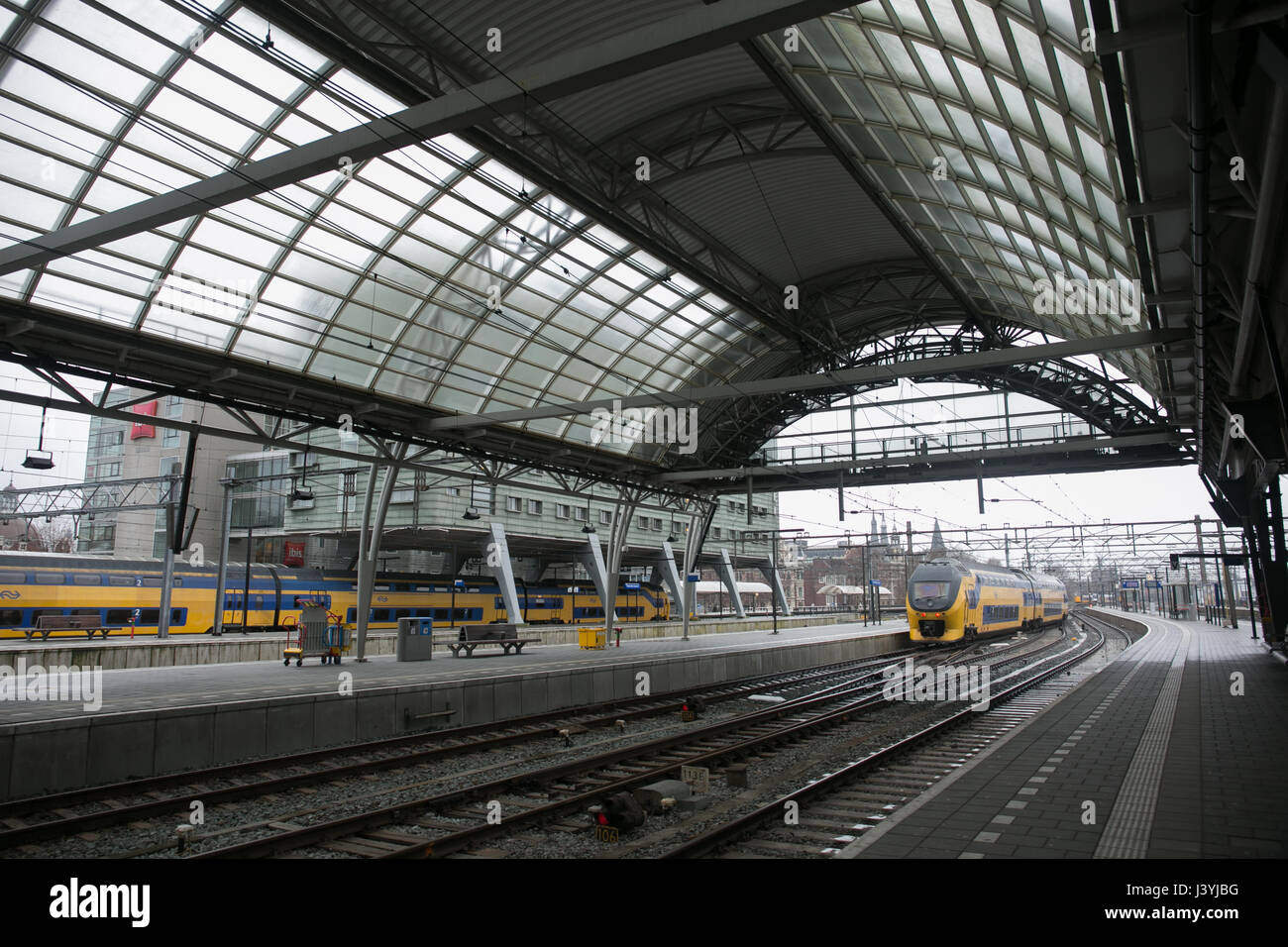 Capture de la gare Amsterdam Ceentral Banque D'Images