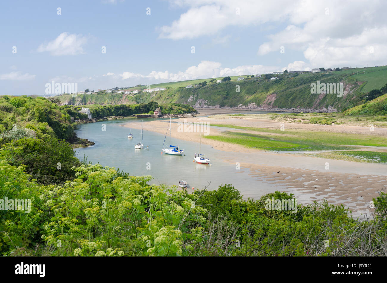 La rivière Avon estuaire par le joli village de South Hams dans le Devon Bantham Banque D'Images