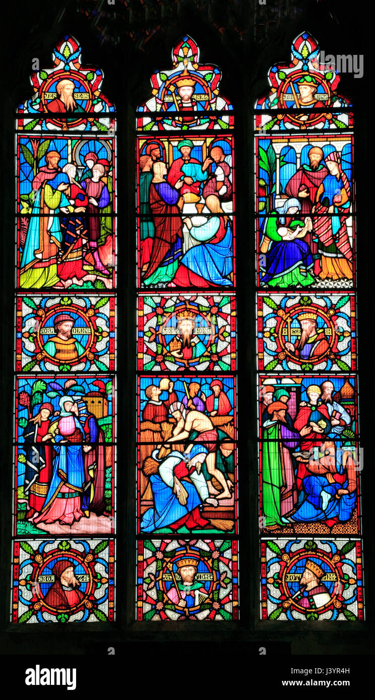 L'histoire de Ruth, vitrail par Robert Bayne de Heaton, Butler & Bayne, 1862, Richard Hill church, Norfolk Banque D'Images