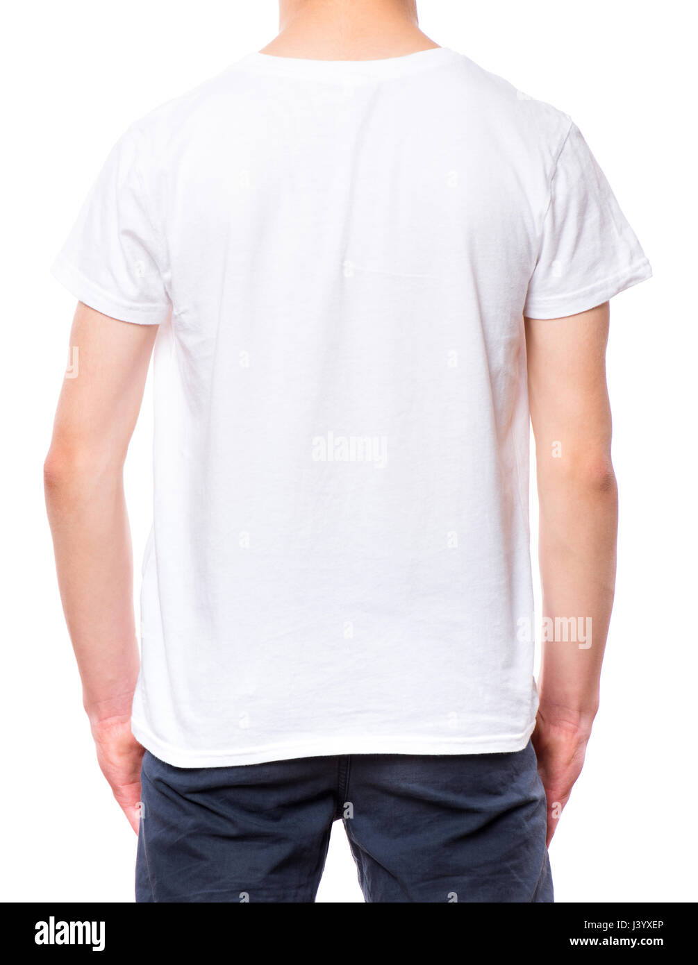 T-shirt blanc sur teen boy Banque D'Images