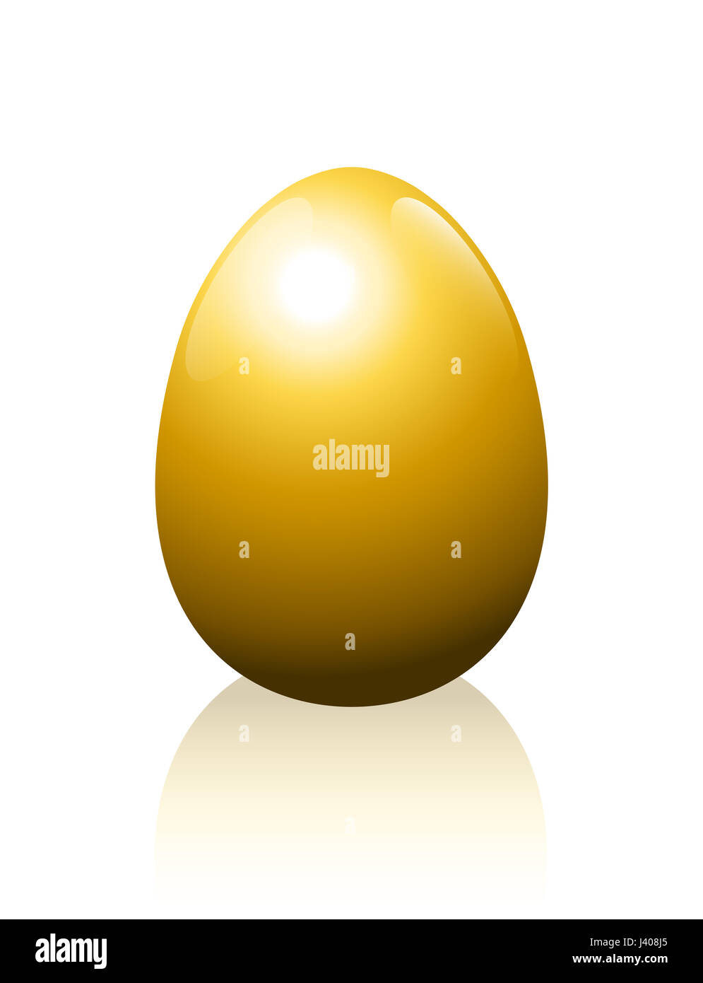 Golden Egg - symbole pour la richesse, le luxe, le succès, la fortune ou toute autre entreprise rentable Enjeux - illustration sur fond blanc. Banque D'Images