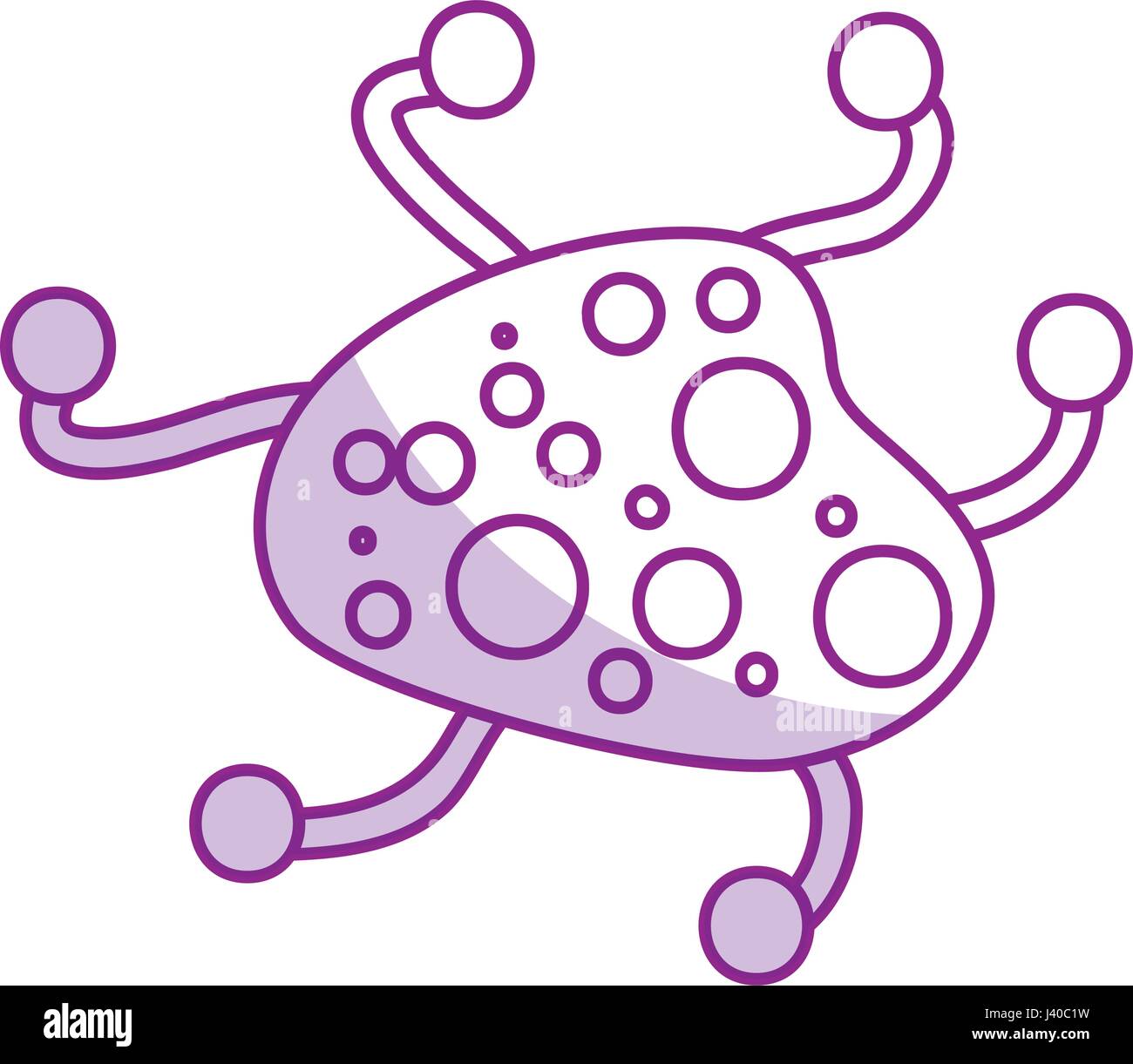 Icône de structure de la cellule bactérienne Illustration de Vecteur