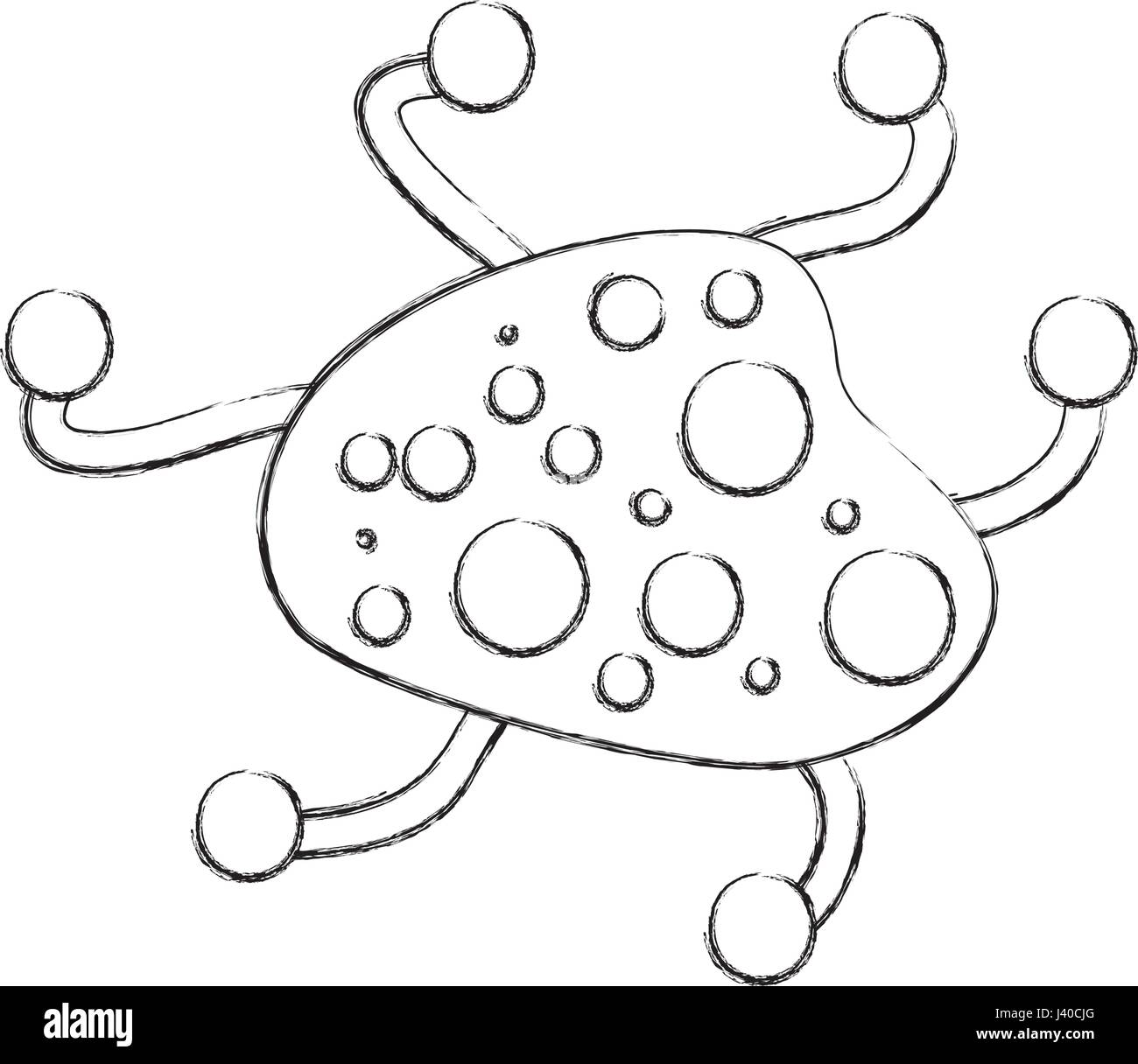 Icône de structure de la cellule bactérienne Illustration de Vecteur