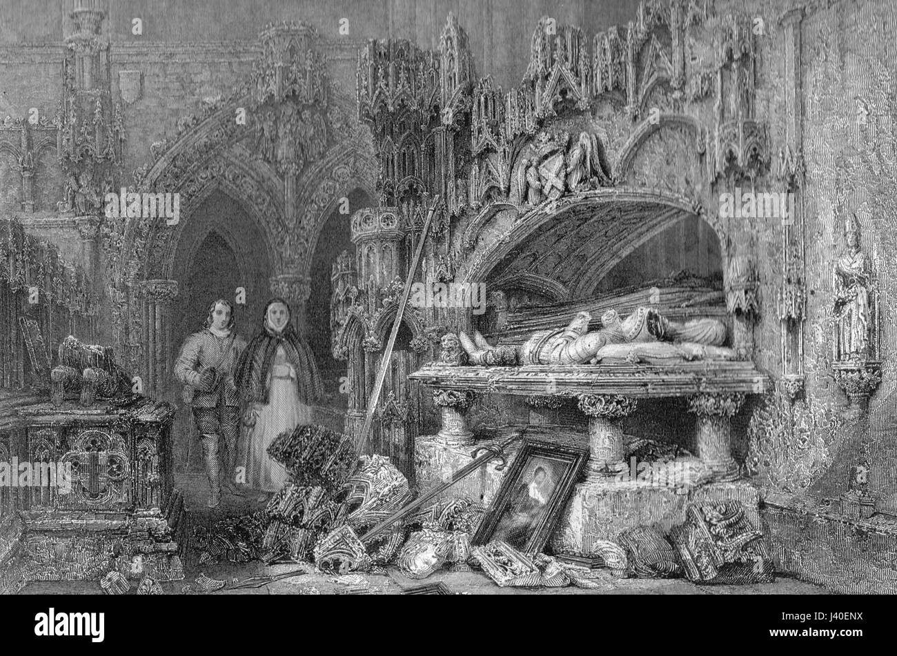 L'abbaye de Melrose, située en Écosse, est une ruine historique connue pour son architecture médiévale et les beaux vestiges de son intérieur autrefois grandiose. Fondée en 1136, elle fut un site clé pour les moines cisterciens jusqu'à sa destruction lors de la réforme écossaise au XVIe siècle. L'abbaye est célèbre pour ses pierres complexes et son cadre pittoresque, attirant les visiteurs pour son importance historique et architecturale. Banque D'Images